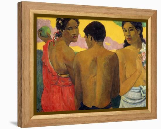 Three Tahitians-Paul Gauguin-Framed Stretched Canvas