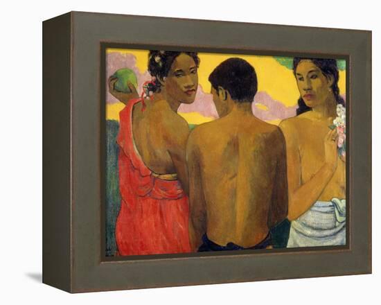 Three Tahitians-Paul Gauguin-Framed Stretched Canvas