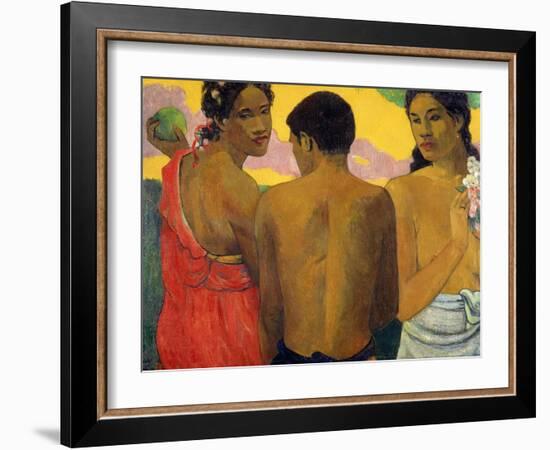 Three Tahitians-Paul Gauguin-Framed Art Print