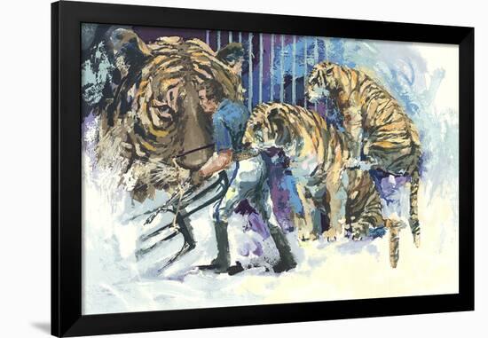 Three Tigers in the Circus-Wayland Moore-Framed Serigraph