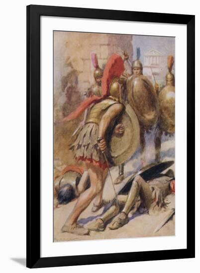 "Three Times He Came on in Fury - Three Times He Turned Back in Dread"-Arthur C. Michael-Framed Giclee Print