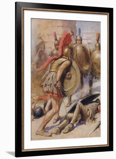 "Three Times He Came on in Fury - Three Times He Turned Back in Dread"-Arthur C. Michael-Framed Giclee Print