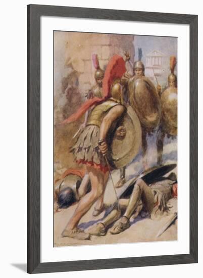 "Three Times He Came on in Fury - Three Times He Turned Back in Dread"-Arthur C. Michael-Framed Giclee Print