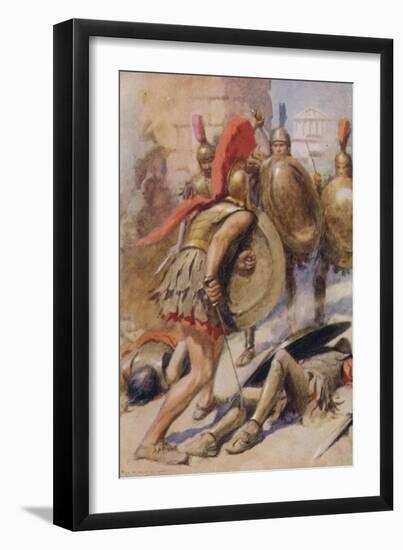 "Three Times He Came on in Fury - Three Times He Turned Back in Dread"-Arthur C. Michael-Framed Giclee Print