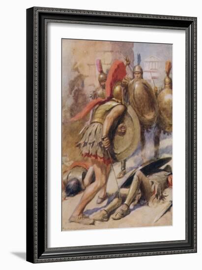 "Three Times He Came on in Fury - Three Times He Turned Back in Dread"-Arthur C. Michael-Framed Giclee Print