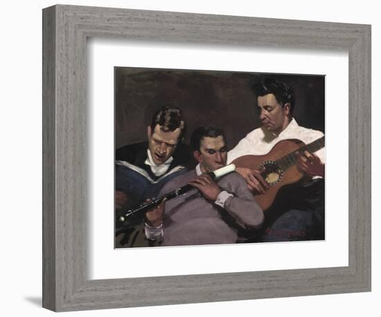 Three Top Sergeants, 1925 (Oil on Canvas)-George Benjamin Luks-Framed Giclee Print