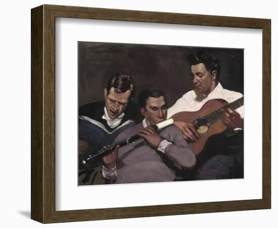 Three Top Sergeants, 1925 (Oil on Canvas)-George Benjamin Luks-Framed Giclee Print