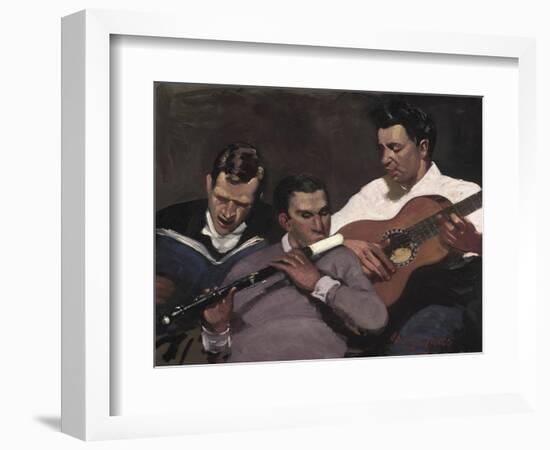 Three Top Sergeants, 1925 (Oil on Canvas)-George Benjamin Luks-Framed Giclee Print