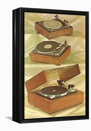 Three Turntables, Retro-null-Framed Stretched Canvas