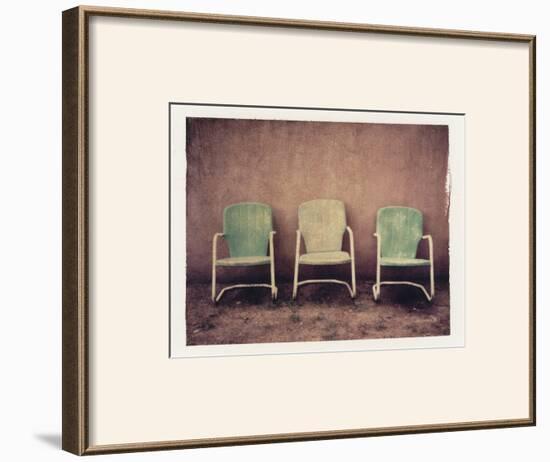 Three Turquoise Chairs-Jennifer Kennard-Framed Photographic Print