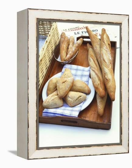 Three Types of Bread on a Tray-Peter Medilek-Framed Premier Image Canvas