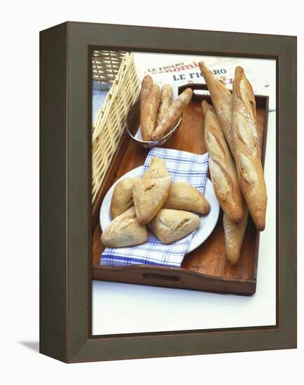 Three Types of Bread on a Tray-Peter Medilek-Framed Premier Image Canvas