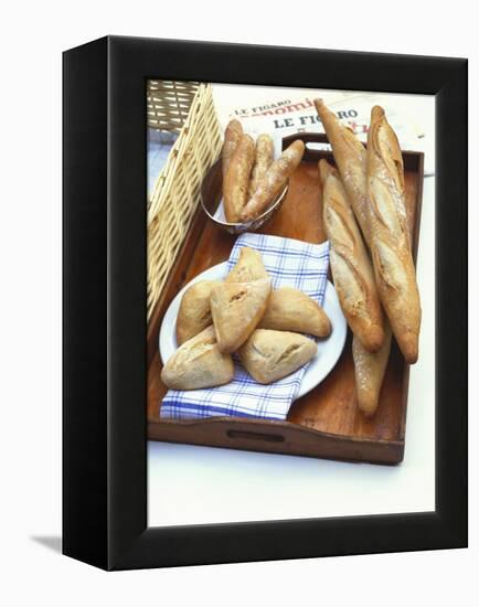 Three Types of Bread on a Tray-Peter Medilek-Framed Premier Image Canvas