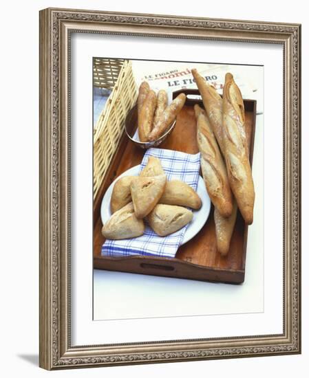 Three Types of Bread on a Tray-Peter Medilek-Framed Photographic Print