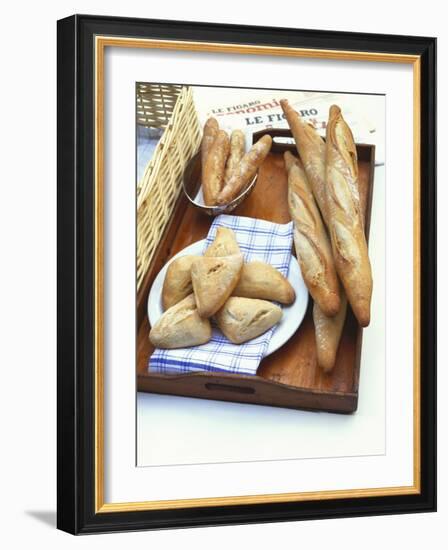 Three Types of Bread on a Tray-Peter Medilek-Framed Photographic Print