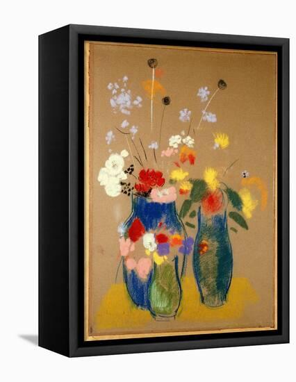 Three Vases of Flowers, C.1908-10-Odilon Redon-Framed Premier Image Canvas