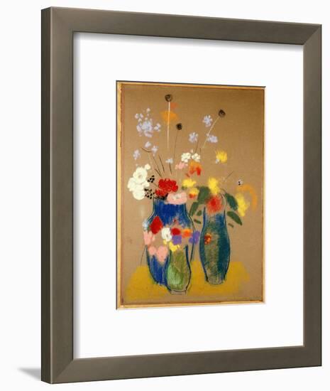 Three Vases of Flowers, C.1908-10-Odilon Redon-Framed Premium Giclee Print