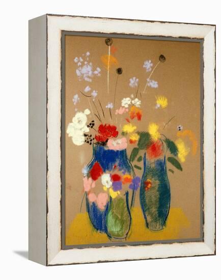 Three Vases of Flowers-Odilon Redon-Framed Premier Image Canvas