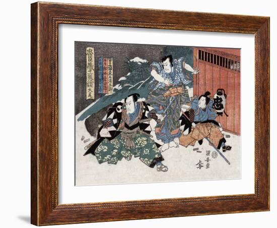 Three Warriors, Japanese Wood-Cut Print-Lantern Press-Framed Art Print