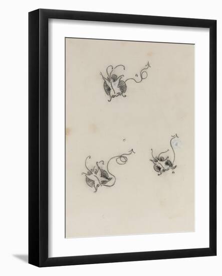 Three Whistler Butterflies (Crayon & Chinese White on Lithographic Transfer Paper)-James Abbott McNeill Whistler-Framed Giclee Print