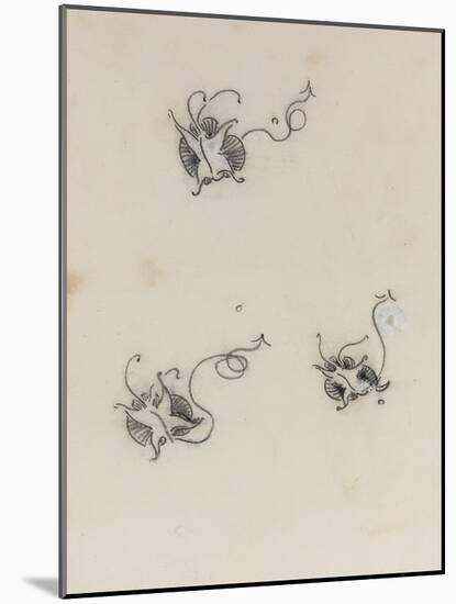 Three Whistler Butterflies (Crayon & Chinese White on Lithographic Transfer Paper)-James Abbott McNeill Whistler-Mounted Giclee Print