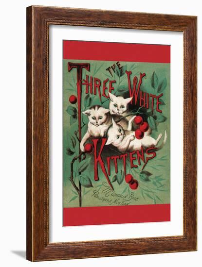 Three White Kittens-null-Framed Art Print