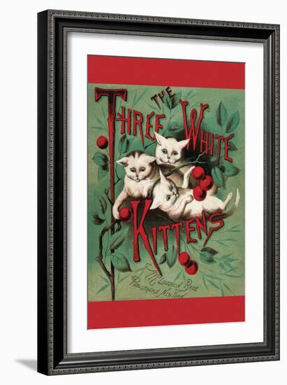 Three White Kittens-null-Framed Art Print