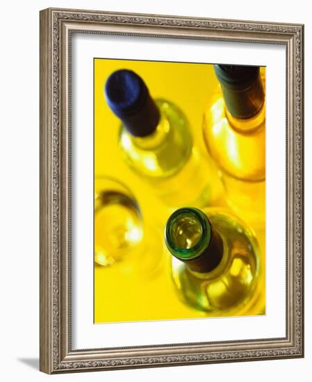 Three White Wine Bottles and a Wine Glass-Ulrike Koeb-Framed Photographic Print