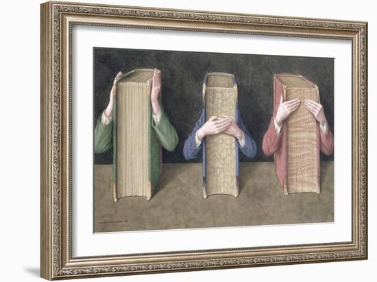 Three Wise Books, 2005-Jonathan Wolstenholme-Framed Giclee Print