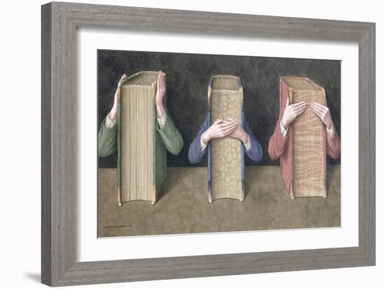 Three Wise Books, 2005-Jonathan Wolstenholme-Framed Giclee Print