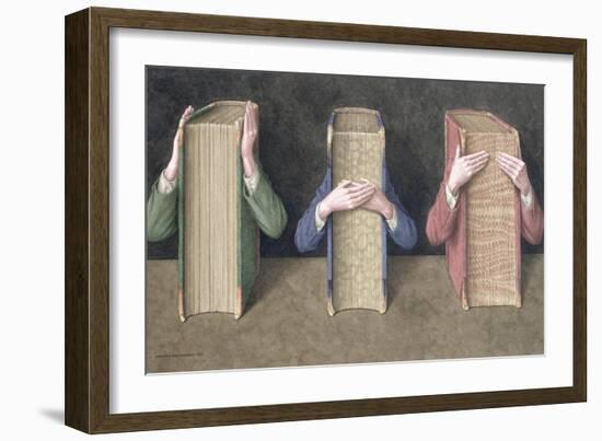 Three Wise Books, 2005-Jonathan Wolstenholme-Framed Giclee Print