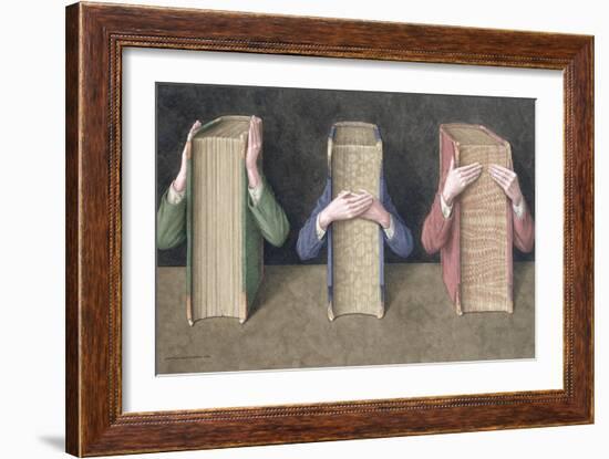 Three Wise Books, 2005-Jonathan Wolstenholme-Framed Giclee Print