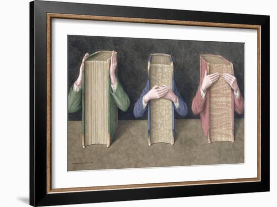 Three Wise Books, 2005-Jonathan Wolstenholme-Framed Giclee Print