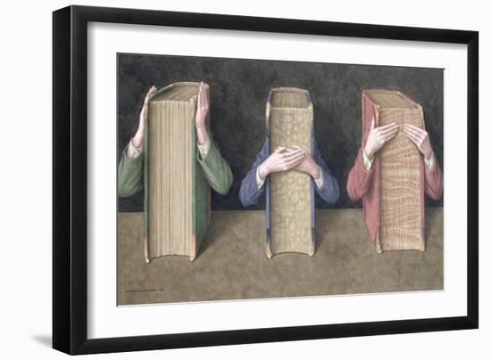 Three Wise Books, 2005-Jonathan Wolstenholme-Framed Giclee Print