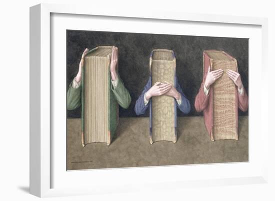 Three Wise Books, 2005-Jonathan Wolstenholme-Framed Giclee Print