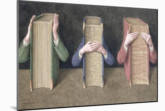 Three Wise Books, 2005-Jonathan Wolstenholme-Mounted Giclee Print