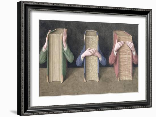 Three Wise Books, 2005-Jonathan Wolstenholme-Framed Giclee Print