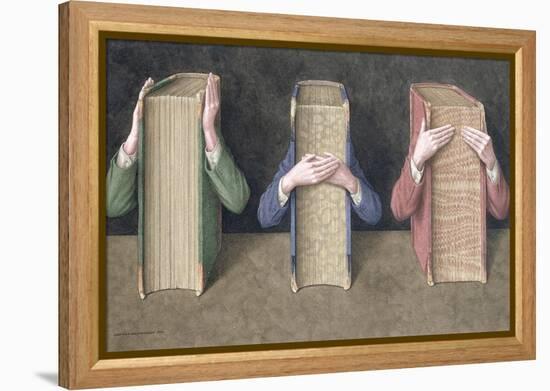 Three Wise Books, 2005-Jonathan Wolstenholme-Framed Premier Image Canvas