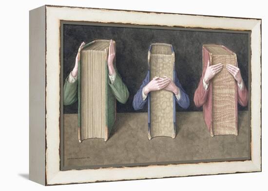 Three Wise Books, 2005-Jonathan Wolstenholme-Framed Premier Image Canvas