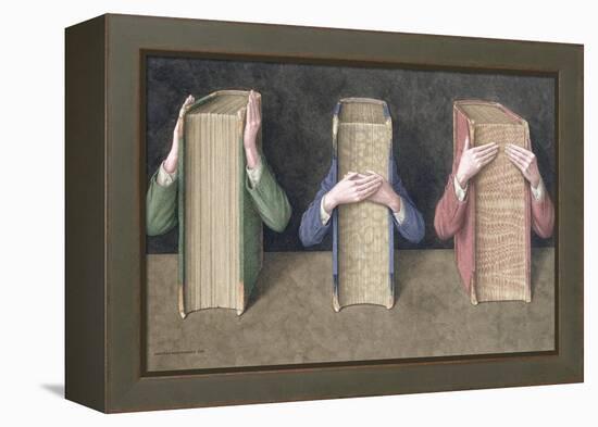 Three Wise Books, 2005-Jonathan Wolstenholme-Framed Premier Image Canvas