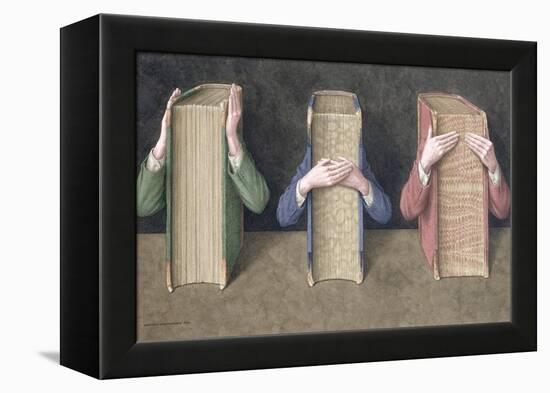 Three Wise Books, 2005-Jonathan Wolstenholme-Framed Premier Image Canvas