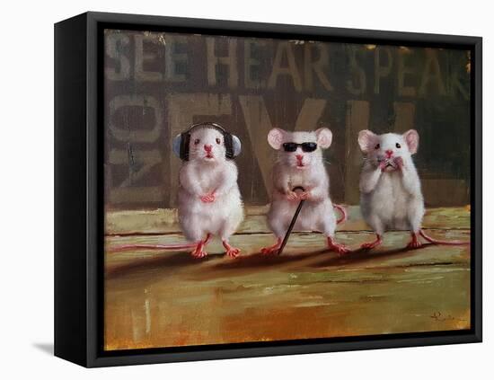 Three Wise Mice-Lucia Heffernan-Framed Stretched Canvas