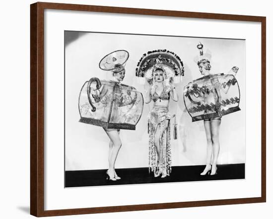 Three Woman in Ornate Teapot Costumes-null-Framed Photo