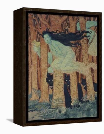 Three Women and Three Wolves-Eugene Grasset-Framed Premier Image Canvas