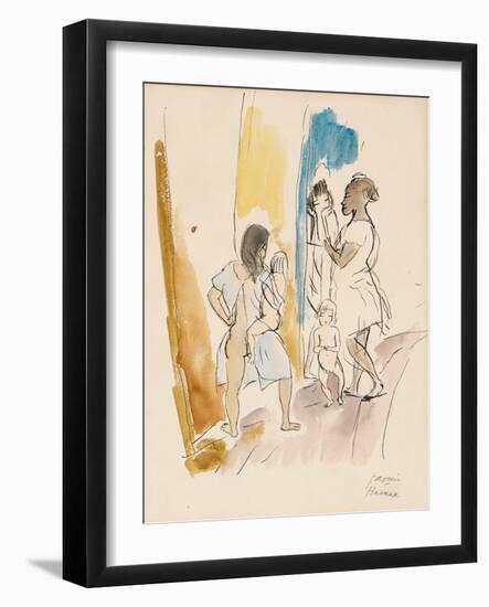 Three Women and Two Children, Havana (W/C on Paper)-Jules Pascin-Framed Giclee Print