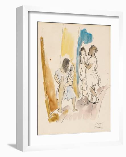 Three Women and Two Children, Havana (W/C on Paper)-Jules Pascin-Framed Giclee Print