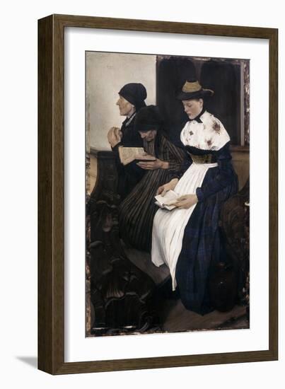Three Women in Church-Wilhelm Leibl-Framed Giclee Print