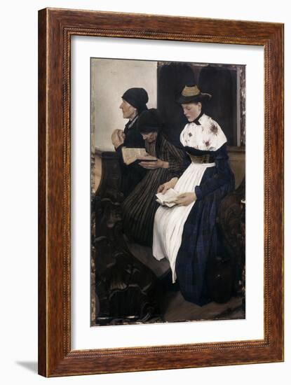 Three Women in Church-Wilhelm Leibl-Framed Giclee Print