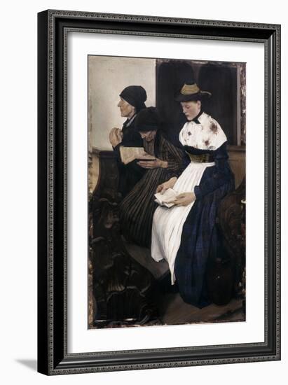 Three Women in Church-Wilhelm Leibl-Framed Giclee Print