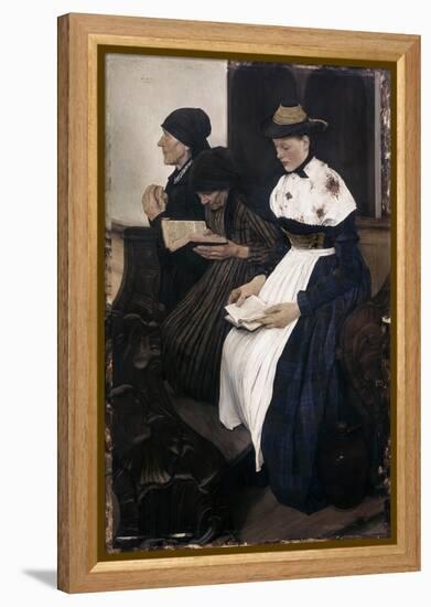 Three Women in Church-Wilhelm Leibl-Framed Premier Image Canvas